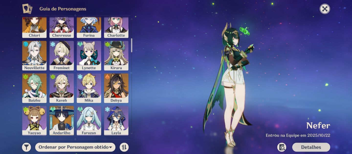 Conta Genshin Impact com vários personagens T5 incluindo os TOp meta DPS.