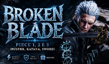 [KATANA, BUSTER E SWORD] + BRINDES (BROKEN BLADE - LÂMINA QUEBRADA)