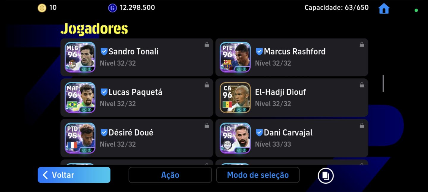 CONTA DE EFOOTBALL MOBILE COM VÁRIOS ÉPICOS