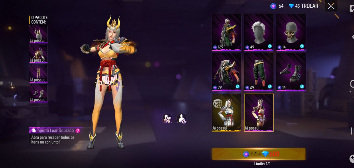 PROMOÇÃO DE CONTAS [FREE FIRE] SKINS EVENTO ESCARLATE [LEIA A DESCRIÇÃO]