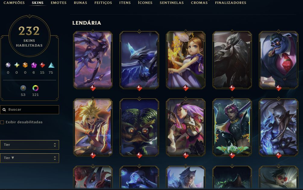 Conta Grão Mestre 1500pdl 232 skins Nivel 415 todos os campeões