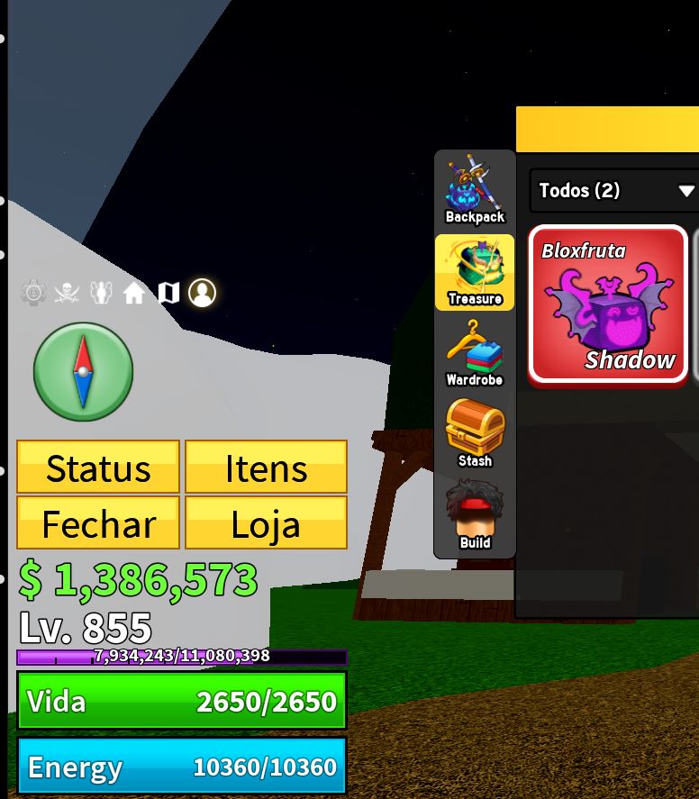 Conta Roblox com skin e upada no blox fruits