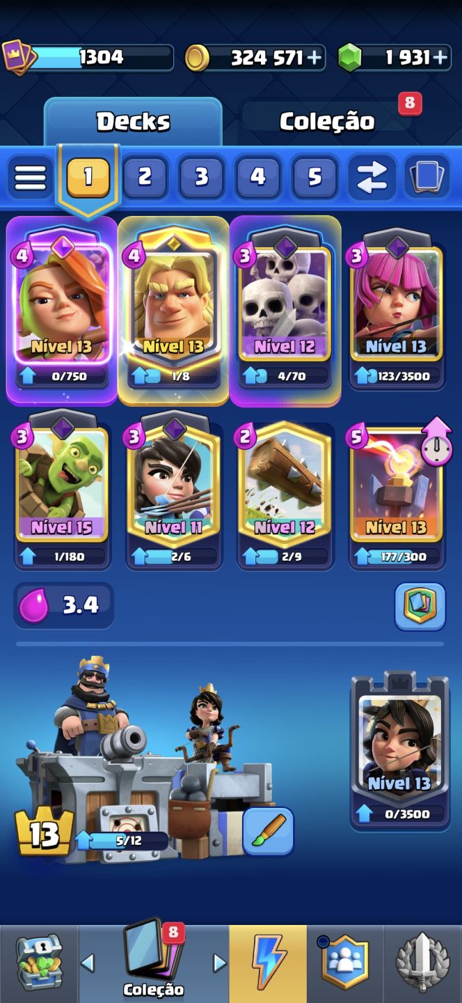 CONTA DE CLASH OF CLANS CV11 FULL E CLASH ROYALE ARENA 22
