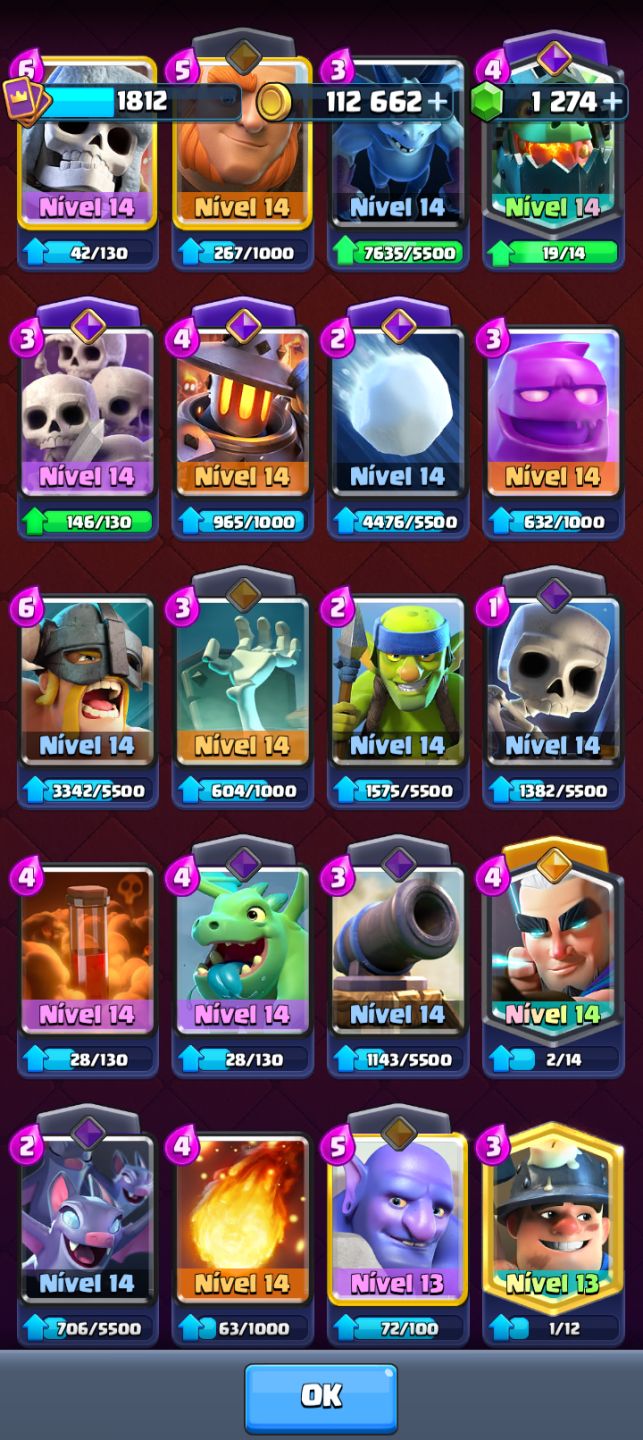 Tô agoniado ] CONTA CLASH ROYALE PREMIUM | 14x LVL 16 | 122/122 |