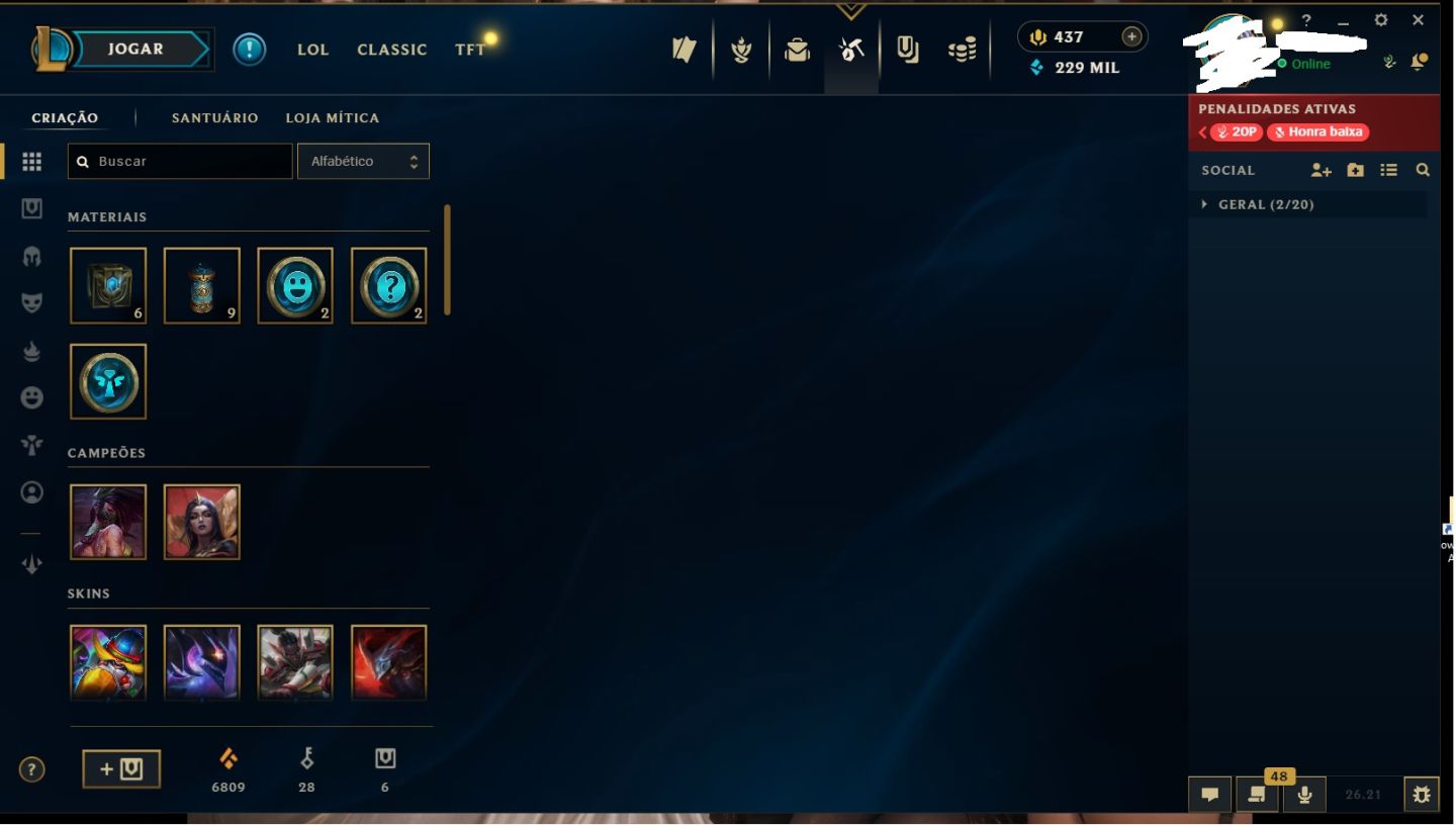 Conta LOL PLATINA(EX ESM3), TODOS os champs! MAIN SONA, MISS, AHRI, LUX, ZYRA.