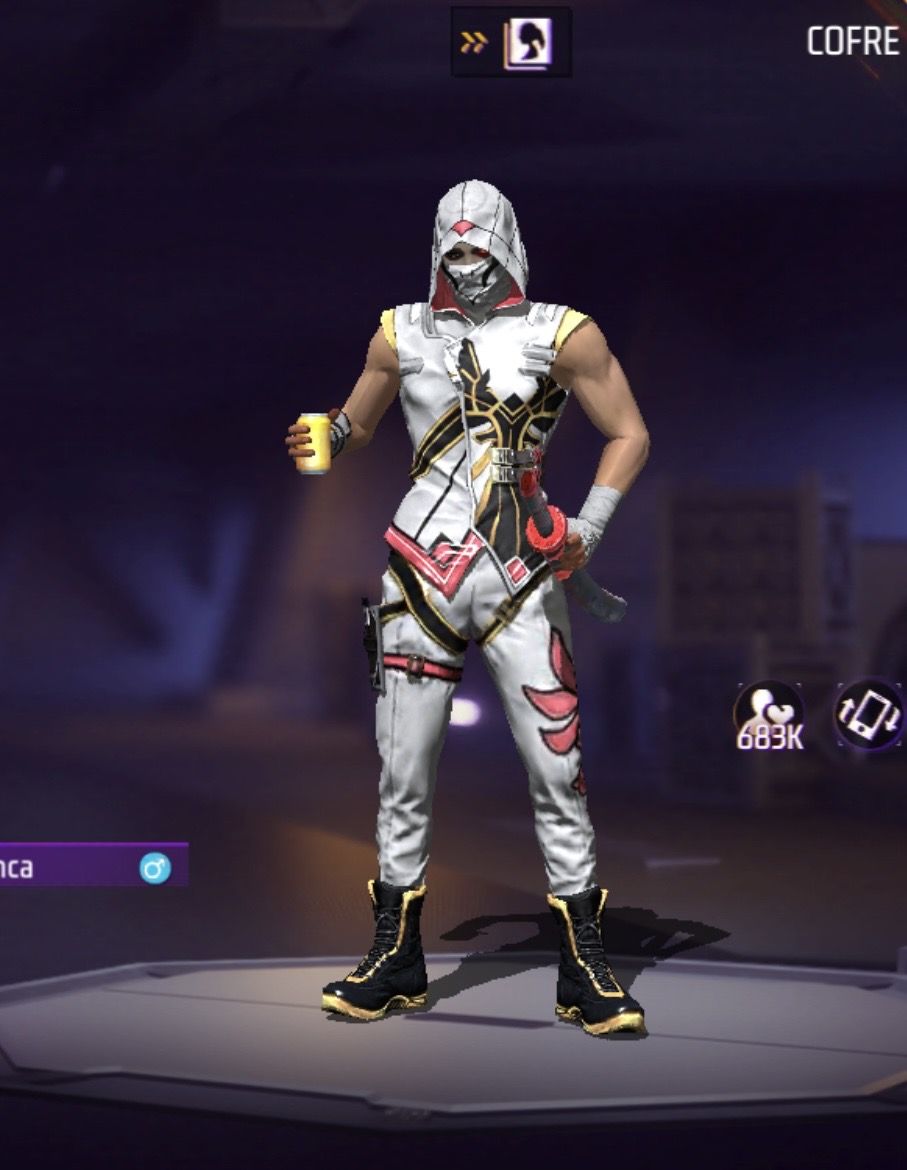 FREE FIRE NINJA PRETO OU BRANCO ENTREGA VIA ID