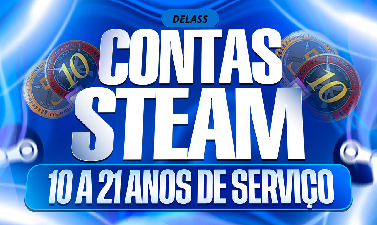 CONTA STEAM ANTIGA 01-22 ANOS | MEDALHAS 5 E 10 ANOS CS2