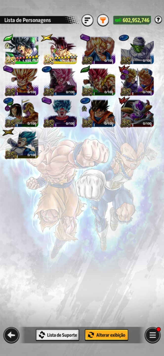 Conta histórica e competitiva. Com muitos equipamentos, e personagens(Gogeta ul)