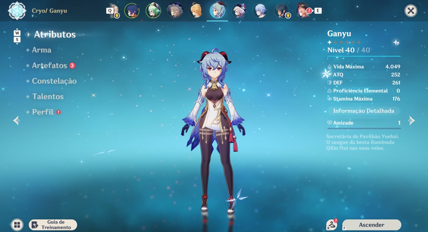 CONTA AR 41 COM NEUVILLETTE, SKIRK, AYATO, GANYU E 3700+ GEMAS
