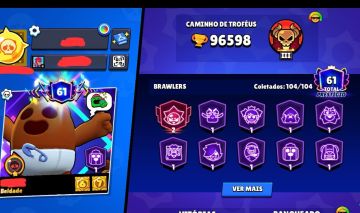 CONTA BRAWL STARS 96K TROFEUS - 104 BRAWLERS - 60 BRAWLERS NIVEL 11 COM HIPER