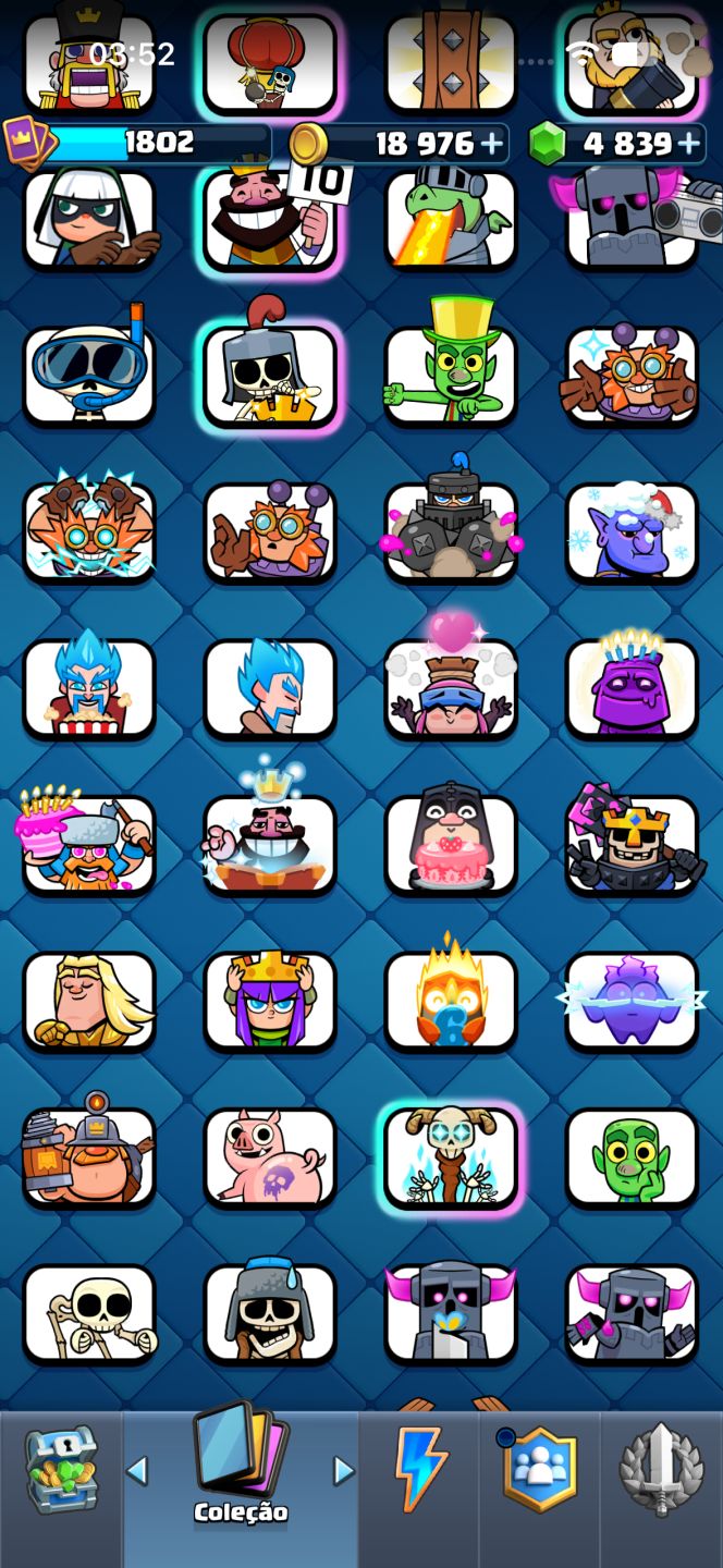Conta clash royale, 10 anos com várias cartas full