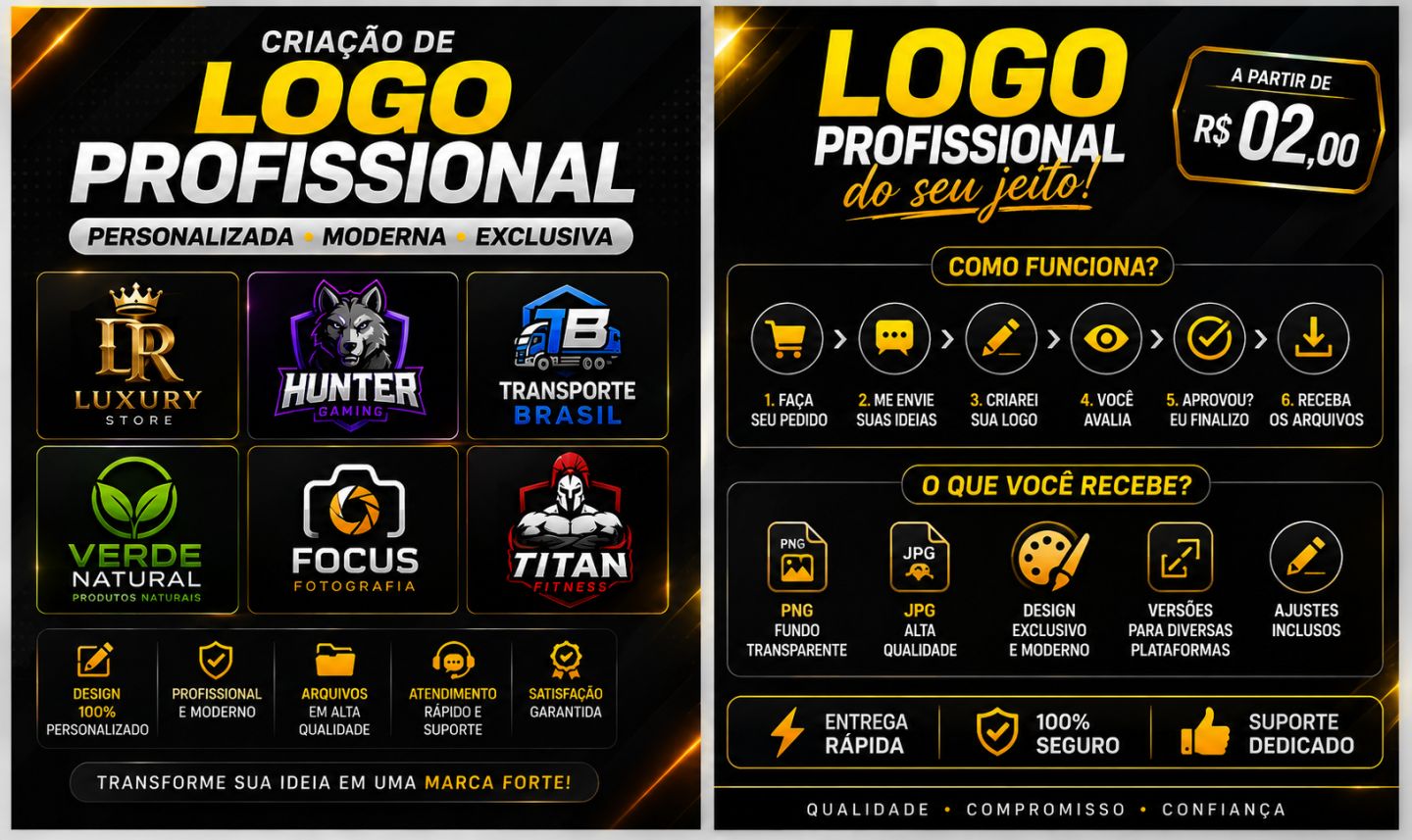 FAÇO SUA LOGO PROFISSIONAL | ENTREGA RÁPIDA