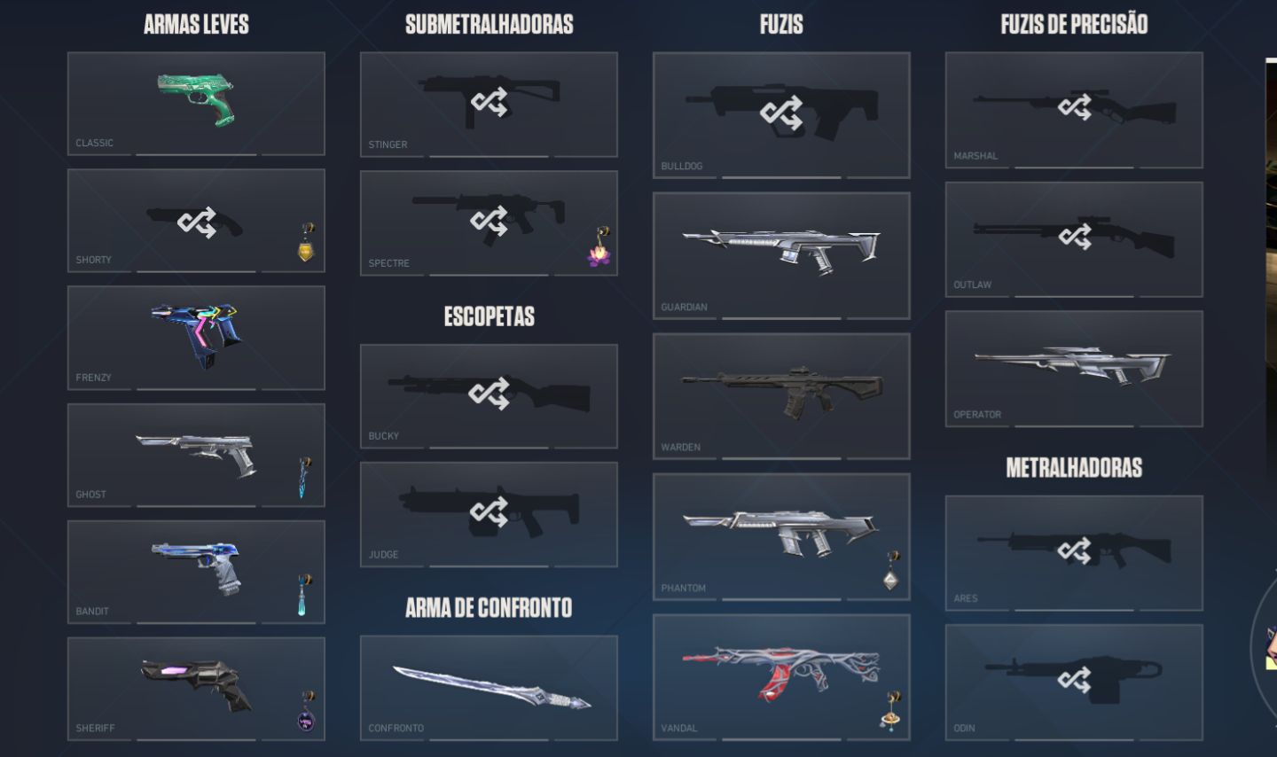 Conta Valorant à Venda | Skins Exclusivas de Vandal e Facas | Ótimo Inventário