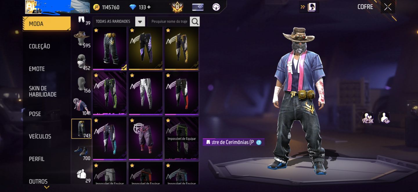Conta de Free Fire Level 80