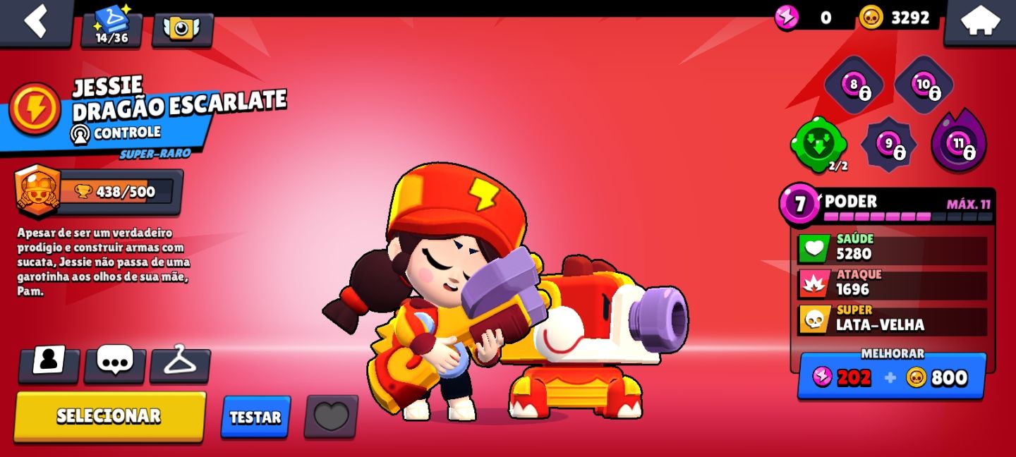 Conta de brawl stars com 54495 troféus, 108 brawlers, fama solar, e skins raras