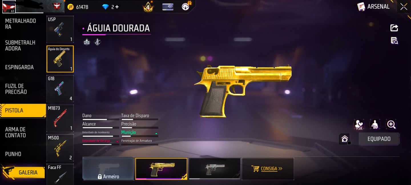 CONTA DE FF COM MELHOR UMP E XM8 ATRIBUTADA DO JOGO!