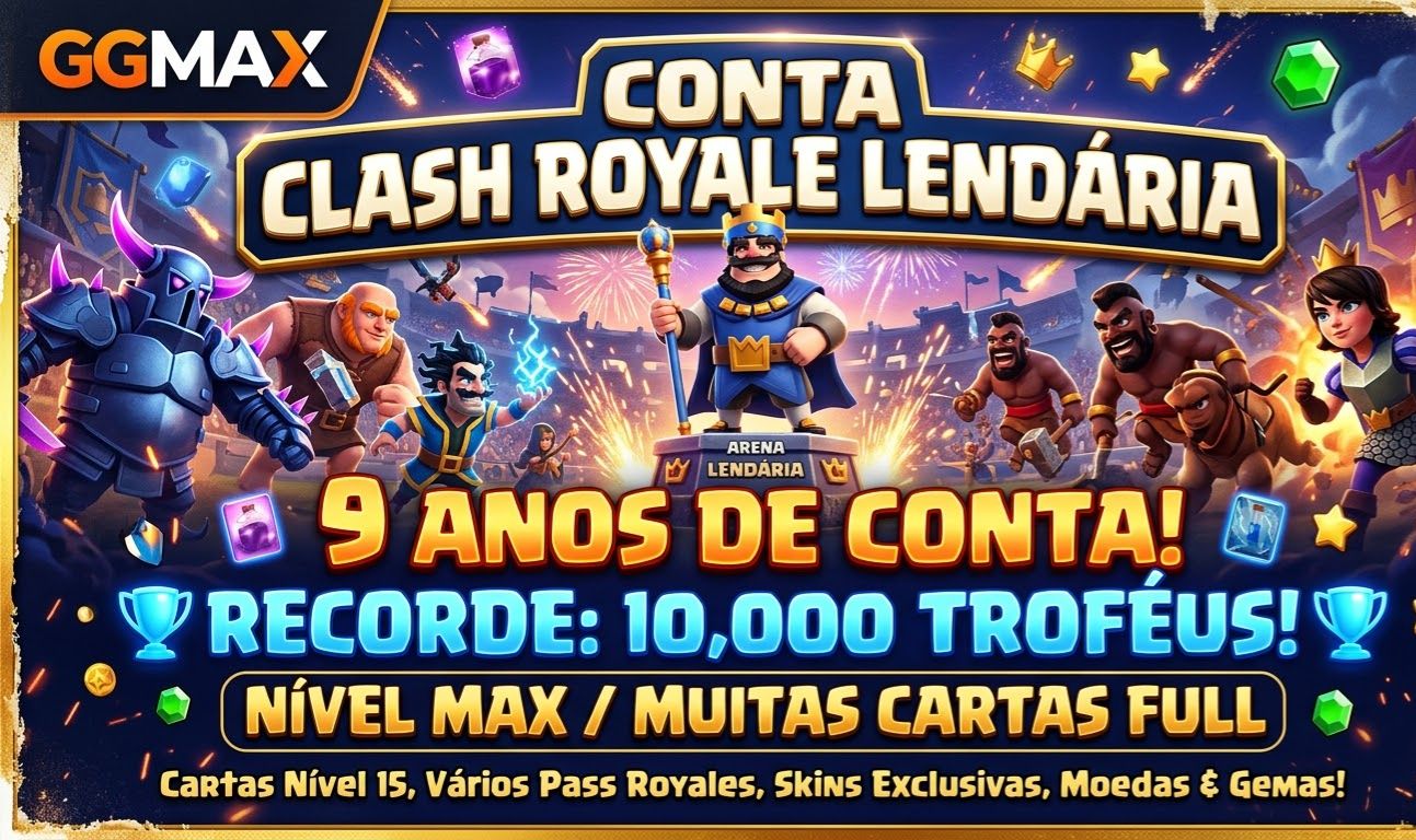CONTA VETERANA (9+ ANOS) | 10,000 TROFÉUS | NÍVEL ALTO + PASSES & SKINS