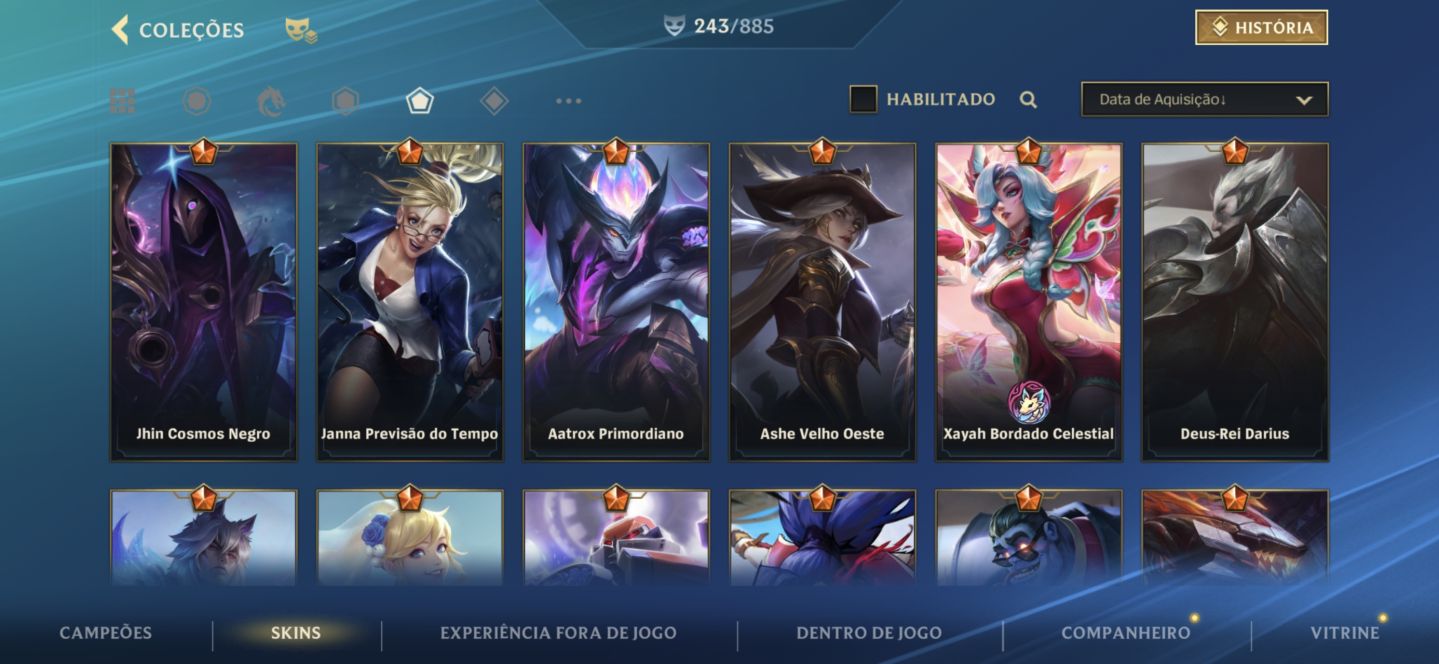 Conta Challenger, 47,5k de vitrine, main top e sup