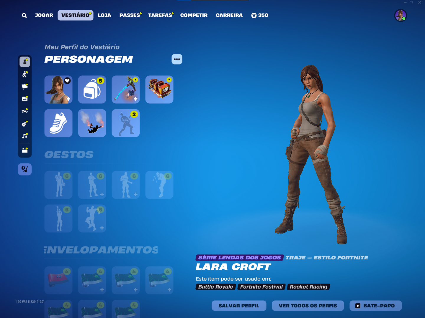 Conta Fortnite Diferenciada, completa com Laracroft (Preço Negociável)