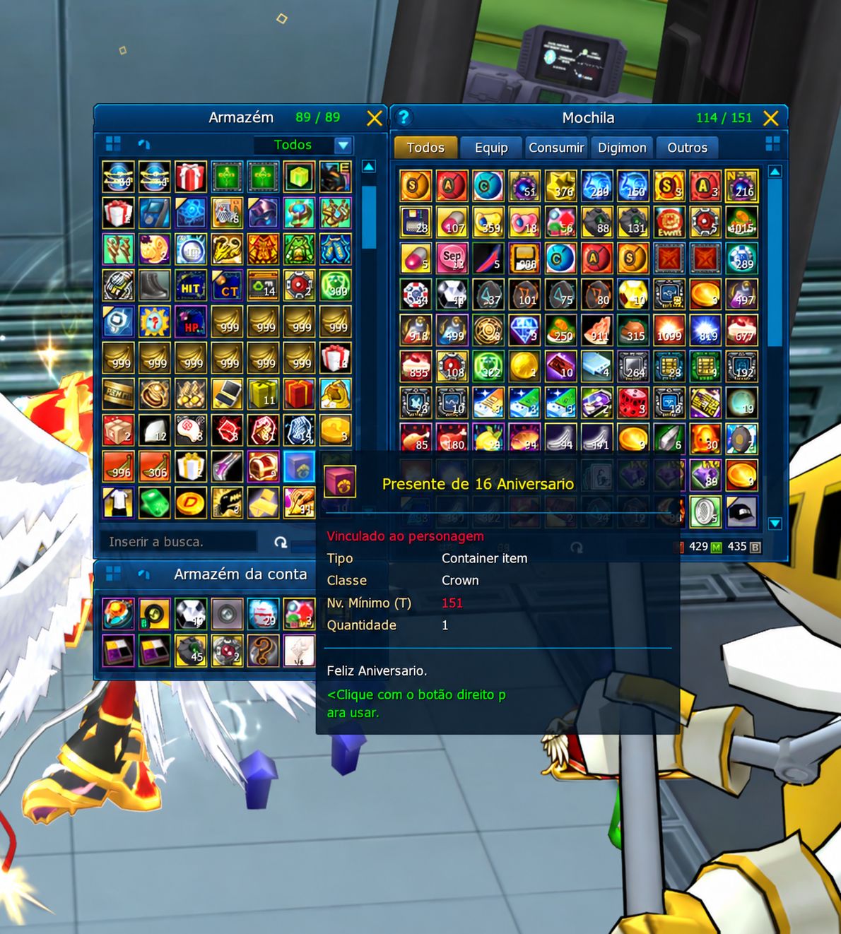 Conta com Rank U e Set Yolei