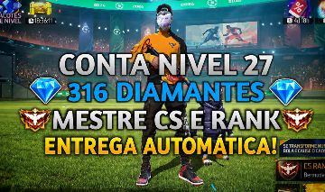 (ENTREGA AUTOMÁTICA!) CONTA FREE FIRE MESTRE NO CS E RANK, NÍVEL 27