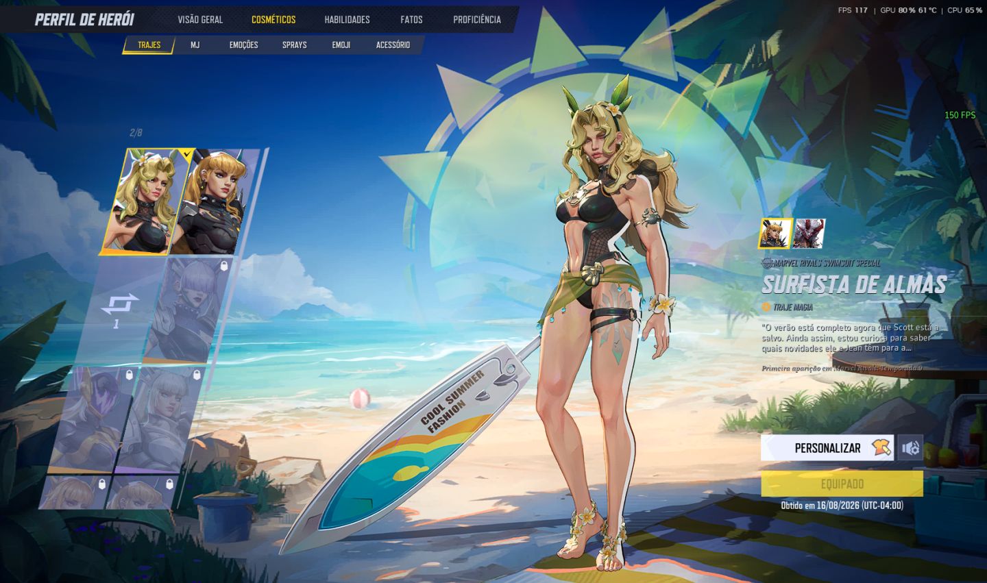 CONTA MARVEL RIVALS COM SKINS RARAS / LEVEL 20 COM 10 Skins
