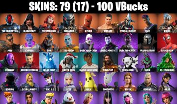 CONTA FORTNITE COM 79 SKINS CHARLORTTE/MAVE/KATALINA/DARK JONESY/SPIDER MAN