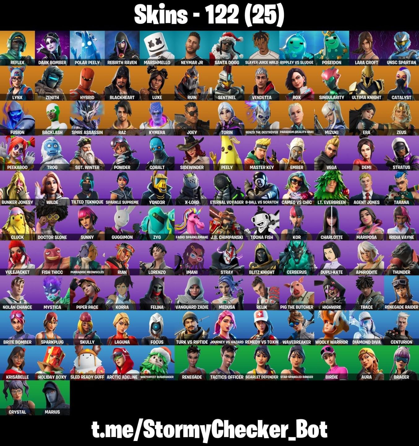 CONTA FORTNITE TRYHARD COM REFLEX, 1.550 VBUCKS E 122 SKINS - ENTREGA AUTOMÁTICA