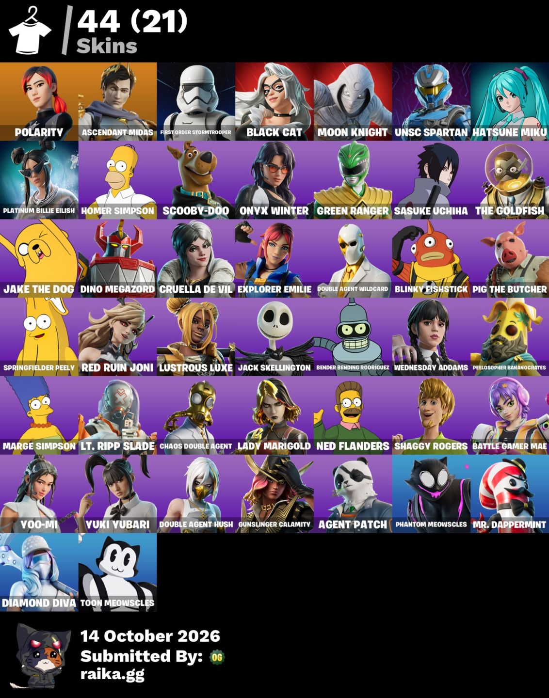 Conta de fortnite skins tryhard raras