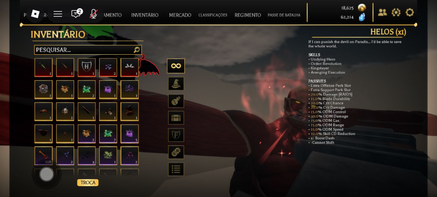 Conta de aotr Full com helos fritiz skin e vários outros jogos