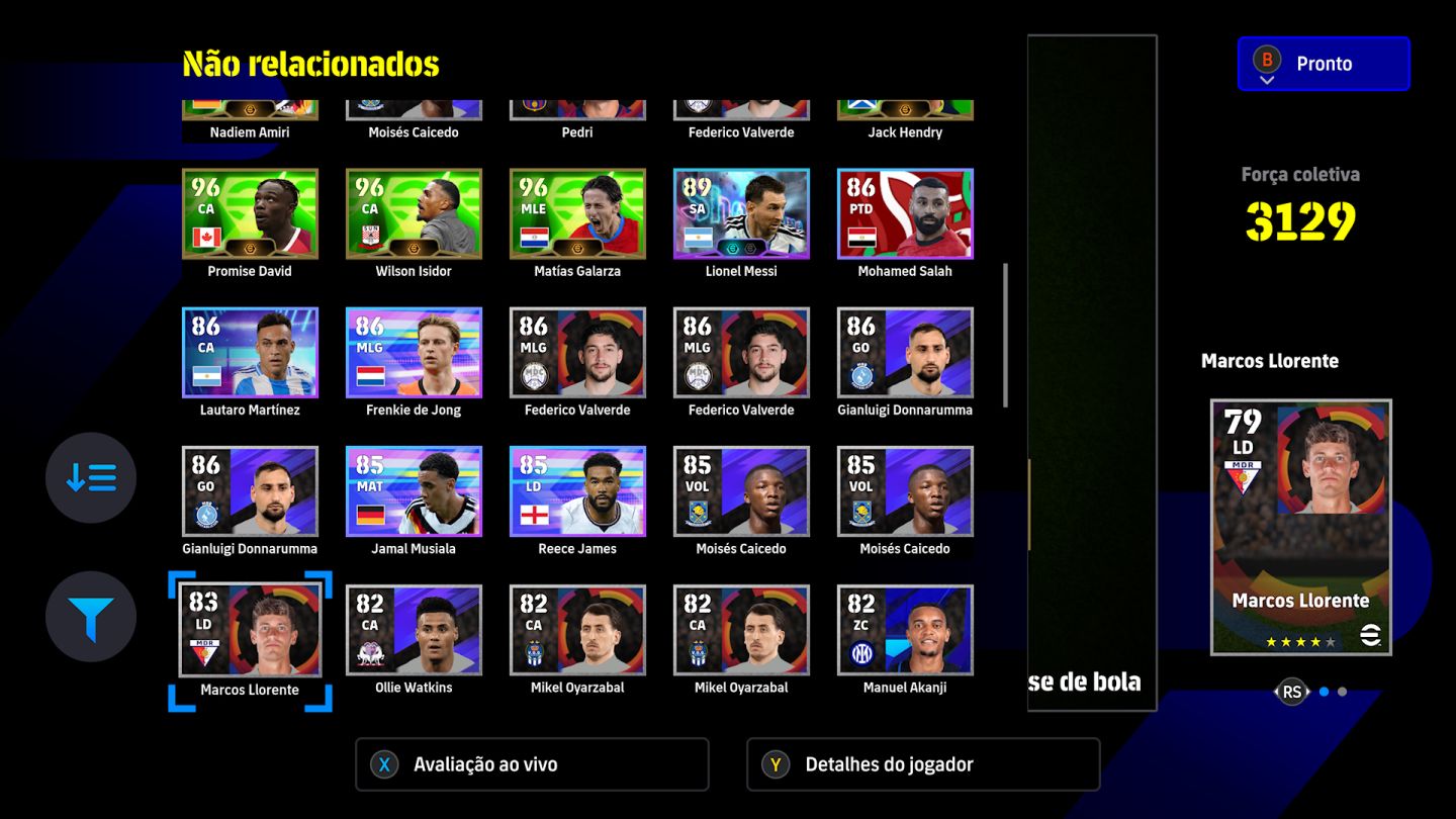CONTA EFOOTBALL XBOX/PC PARA INICIANTE AUBAMEYANG, MESSI, MBAPPE E + 100