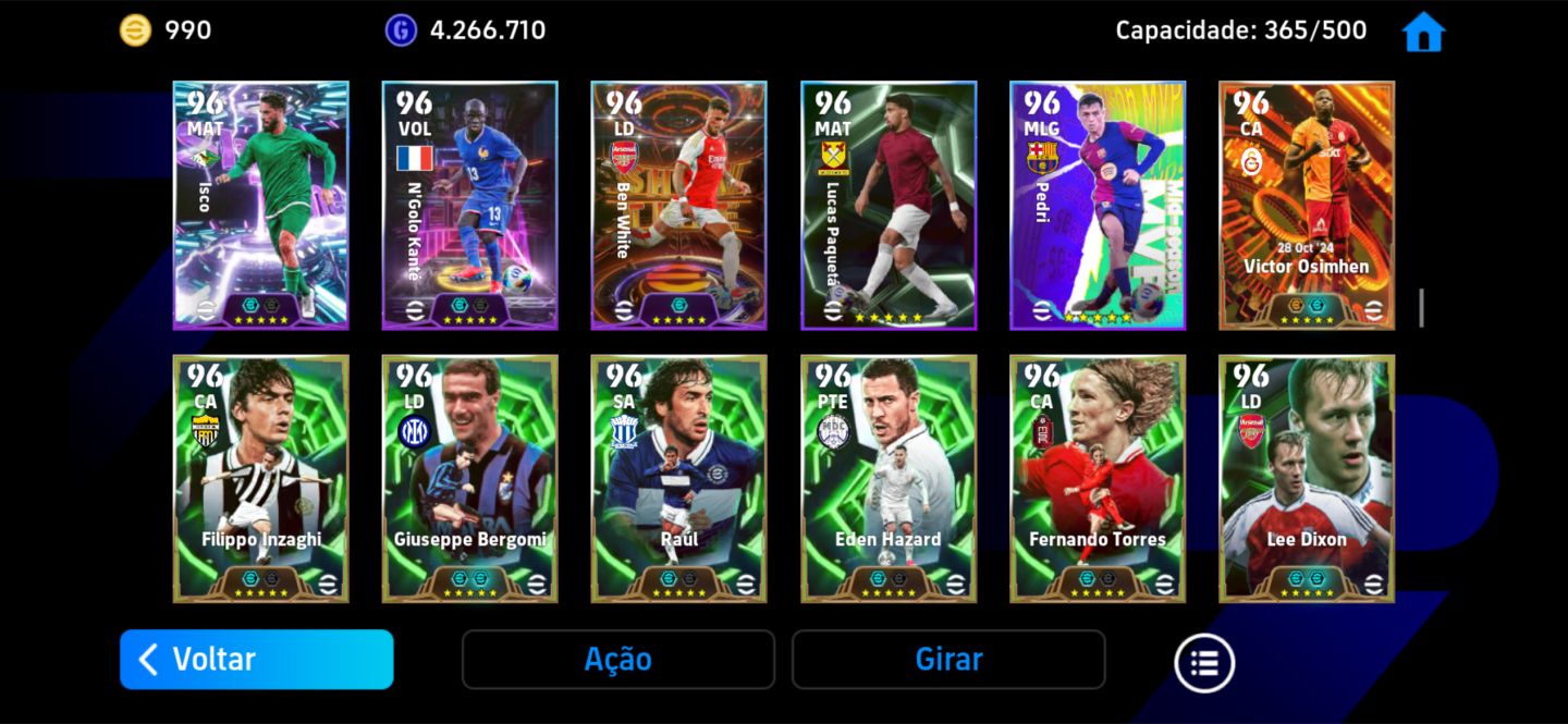 CONTA DE EFOOTBALL MOBILE COMPLETA