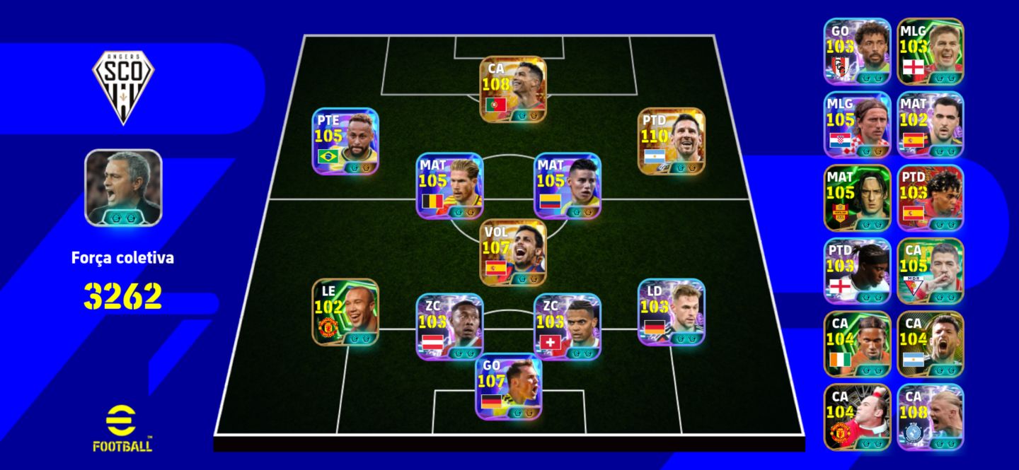 Conta efootball lotada de big time, épicos