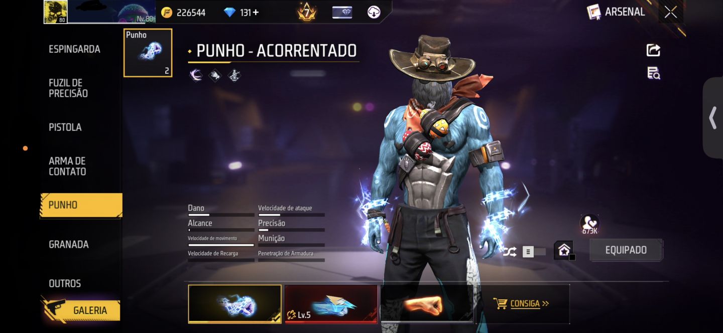 CONTA DE FREE FIRE GEMADA NÍVEL 80 COM ANGELICAL, STEAMPUNK e COELHÃO