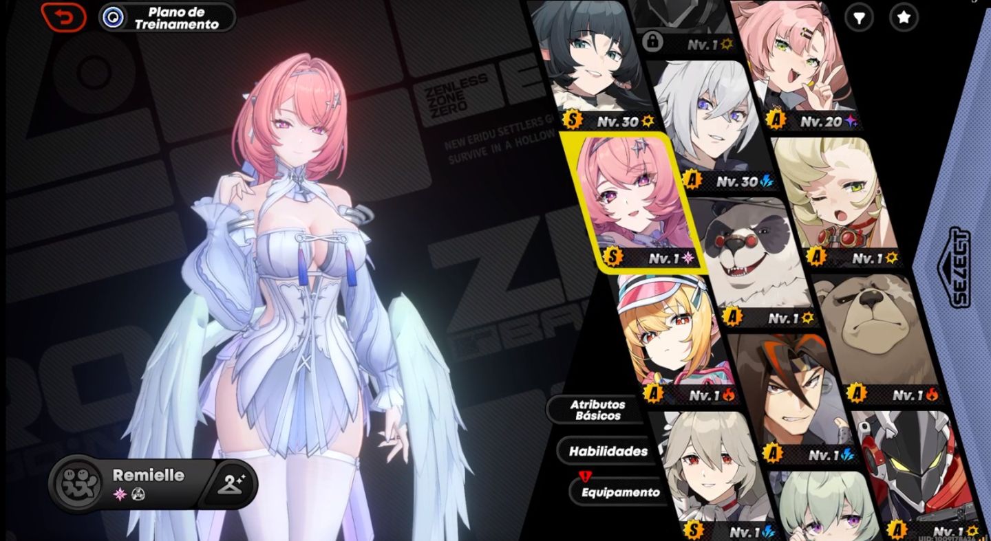 Contas de Zenless Zone Zero com personagens novas