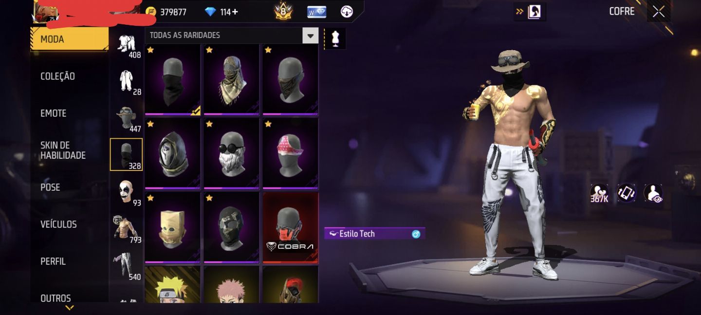 CONTA DE FREE FIRE PRIME 8 COM 4 ANGELICAIS E AVENTUREIRO