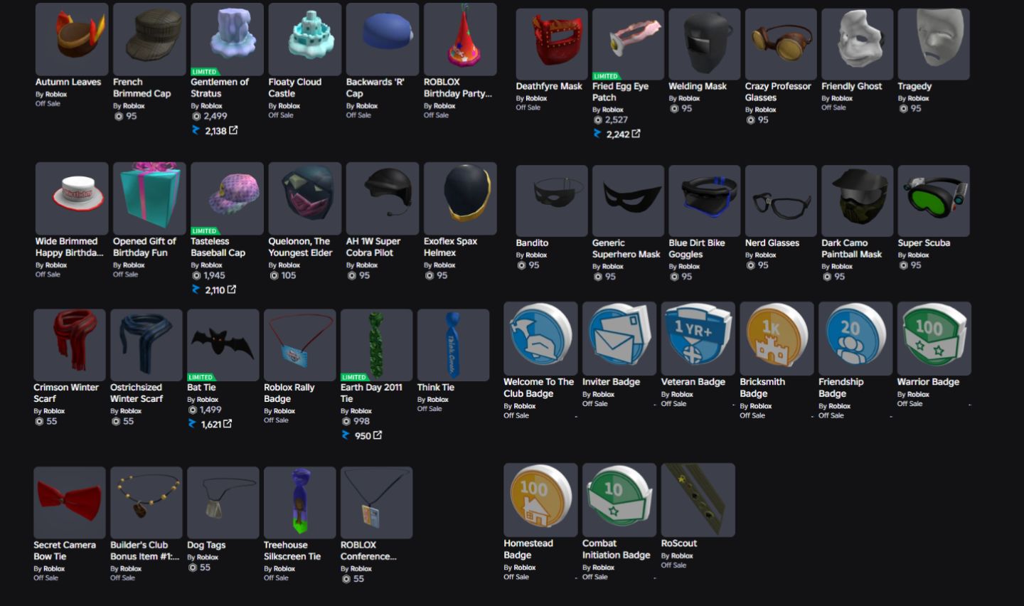 CONTA ROBLOX ANTIGA 2010 COM EPIC FACE + 75 OFFSALES E 31K DE RAP [UNVERIFIED]