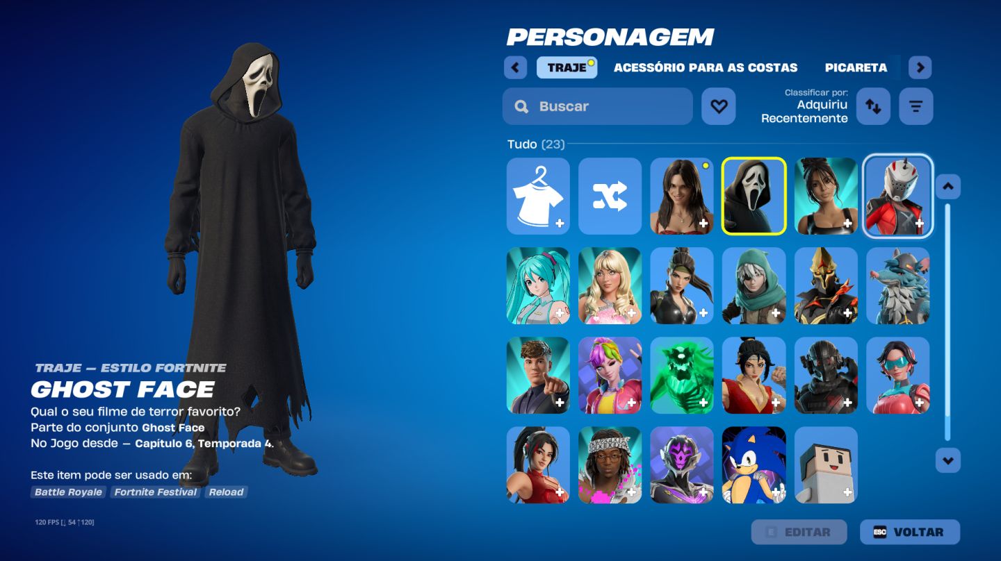 Conta Fortnite ghost face, sabrina etc