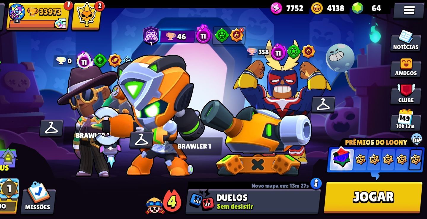 Conta brawl stars todos os brawlers 108/108