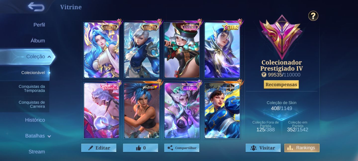 CONTA RARA de MOBILE LEGENDS COM MUITA SKIN - GUINEVERE CHUN LI E MUITO MAIS