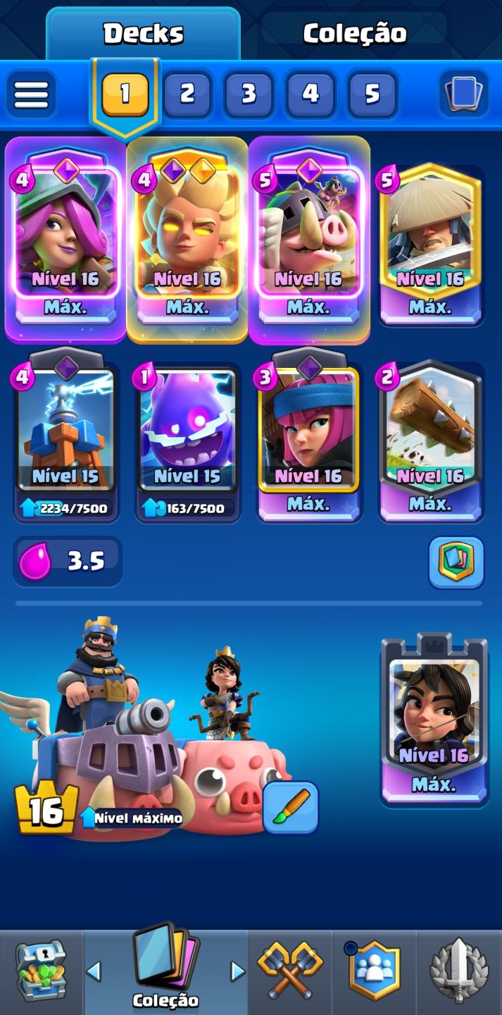 Conta Clash Royale 13k Troféus | Ranked Liberado | 11 Cartas Lvl 16 | 78 Emotes