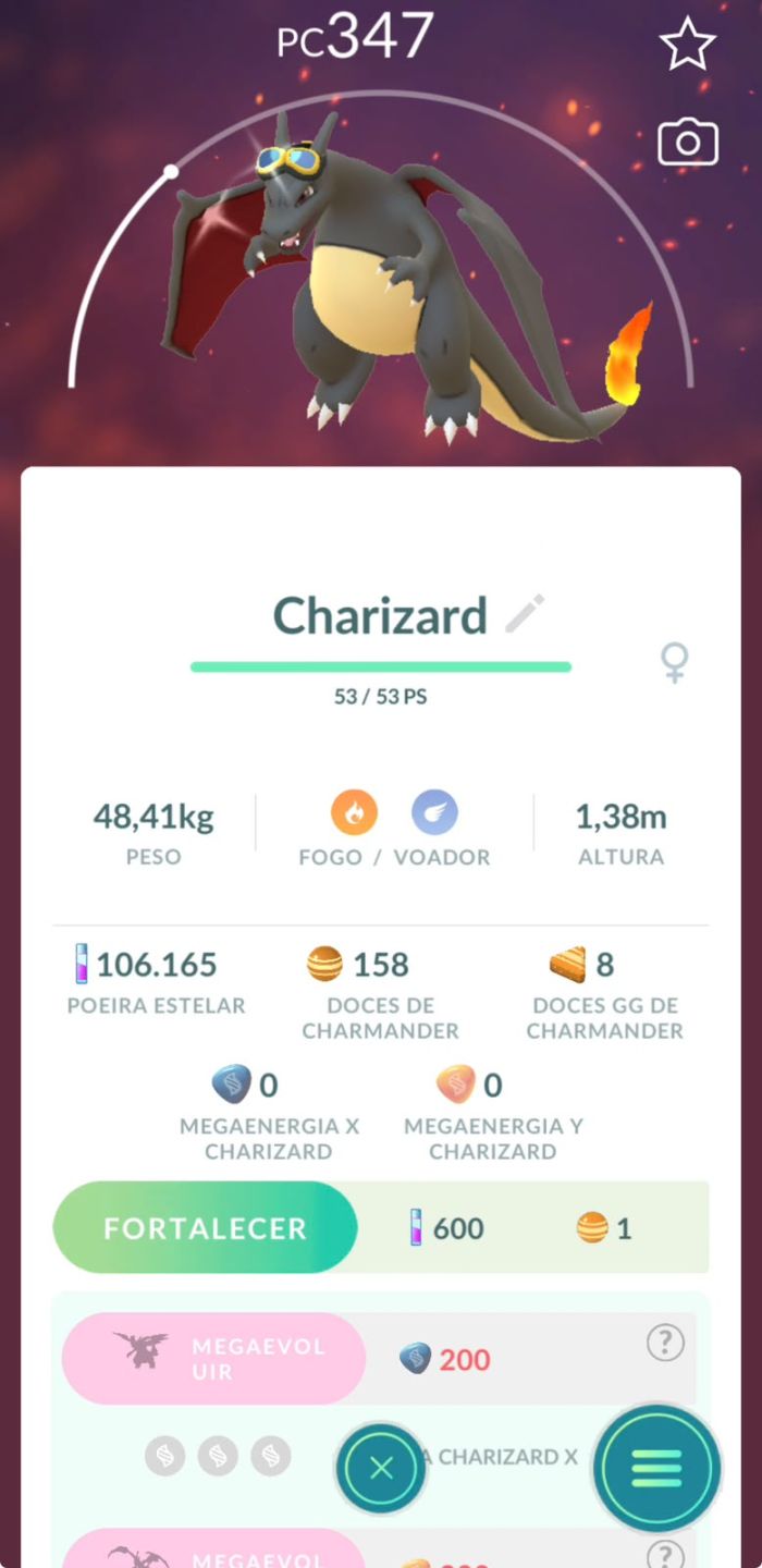 Conta lvl 45, 34 brilhantes, 662 Pokémons pegos, conta de 2016.
