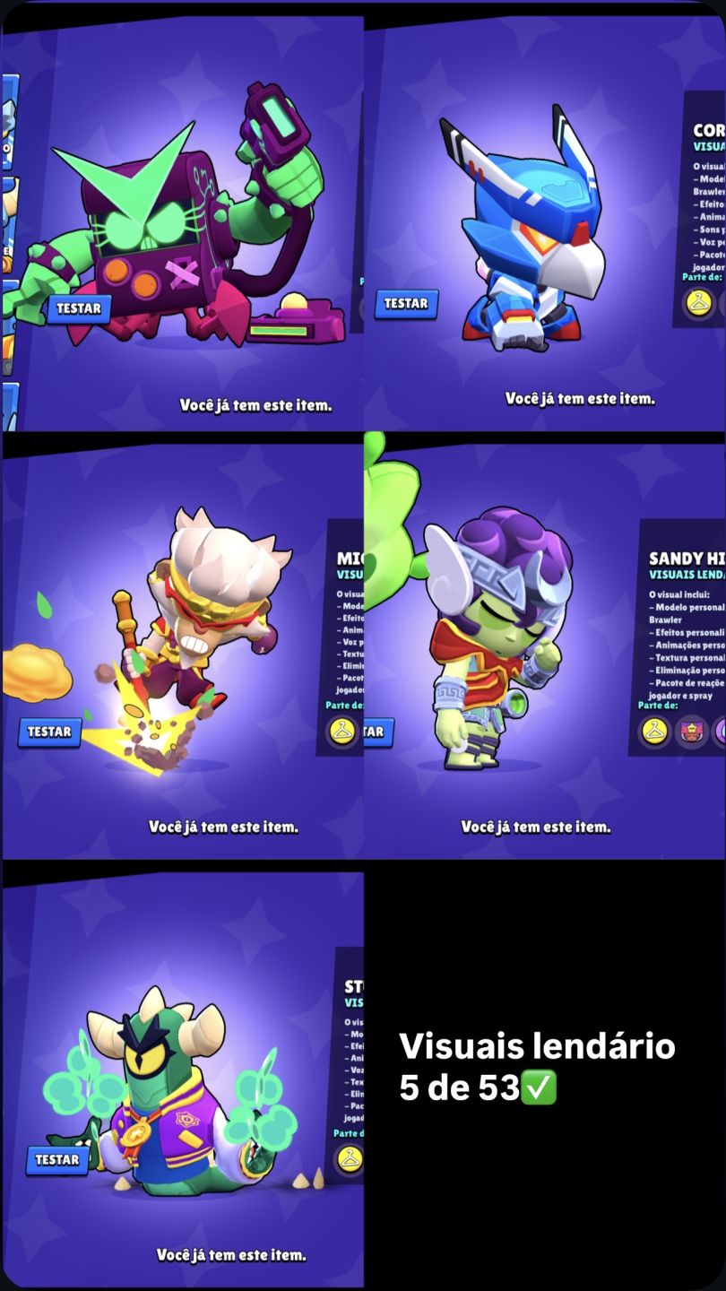 CONTA DE BRAWL STARS 47k de troféus,3 brawllers com 2 k ,32 prestígios,