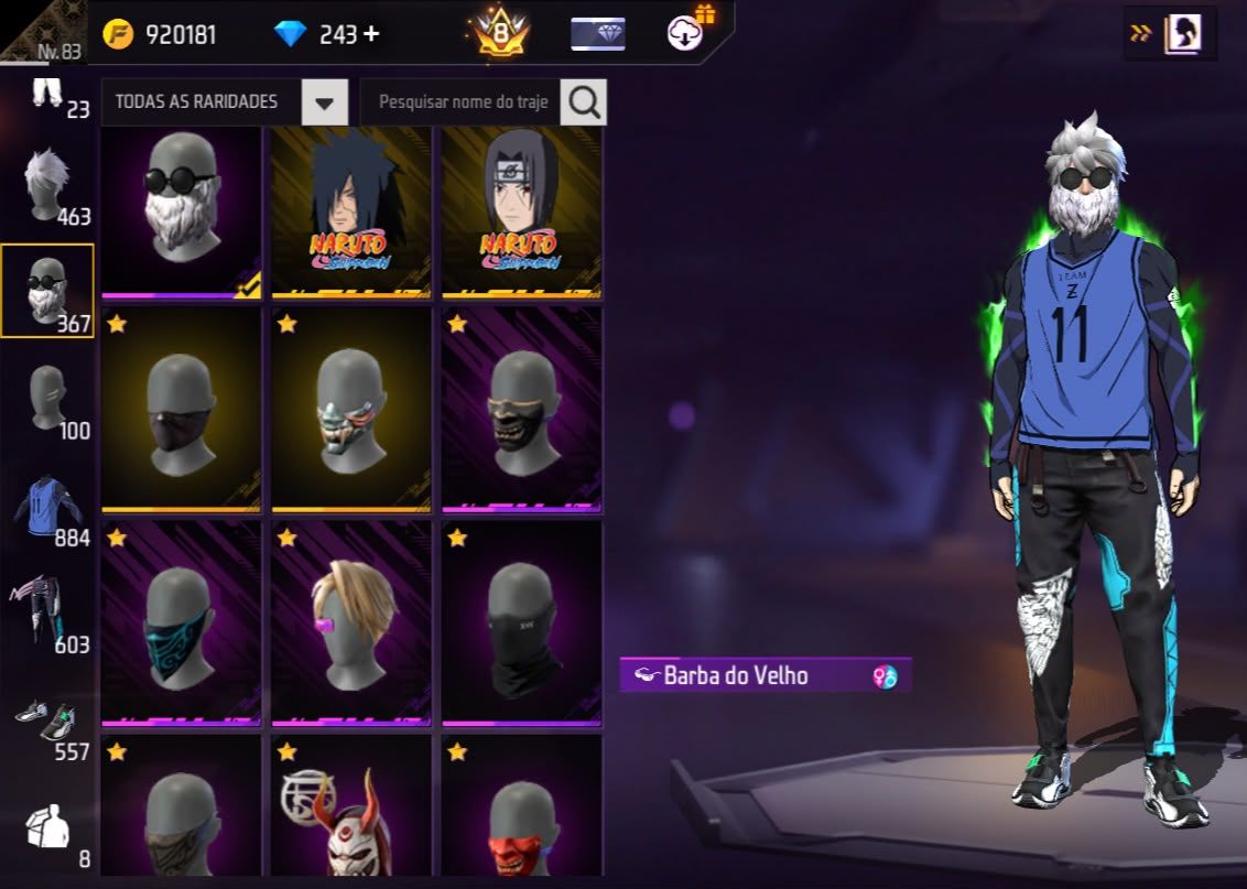 Conta Free Fire Level 83 com Segundo Passe 7 Angelicais 850+ Peitorais Prime 8
