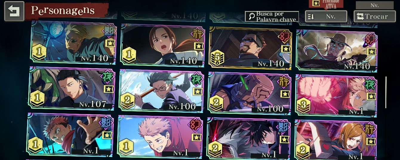 Conta JJK 9 Limitados + Cubos e 1K+ Tickets