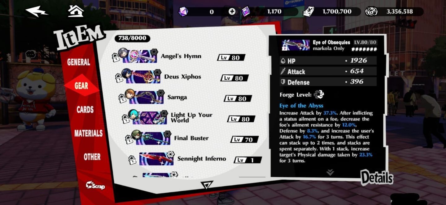 Conta P5X Global S.LV 57 - 28 Personagens 5 estrelas - Conta Endgame