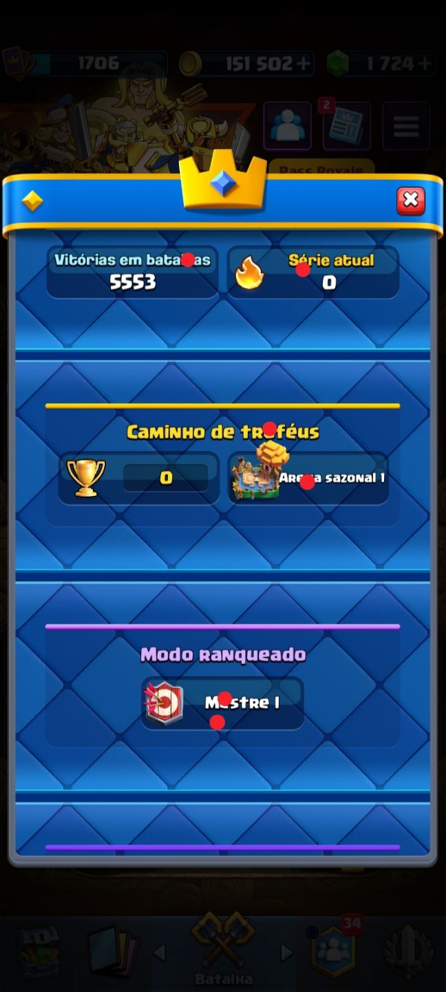 Conta Clash Royale Cartas nível 16 e 15 Nível 1705 14000 Troféus