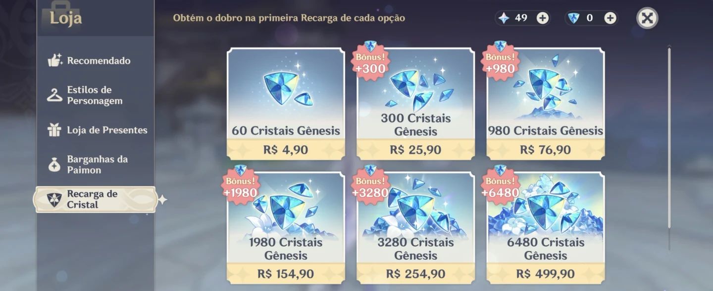 Conta Genshin com Skirk e Escoffier (Leia a Descrição)