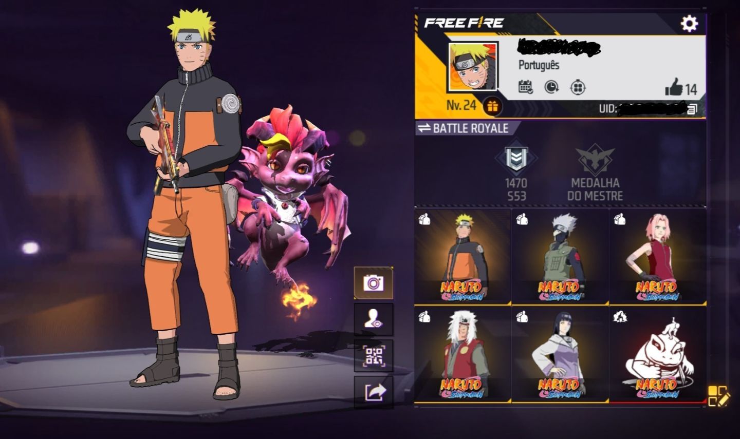 CONTA BOT NARUTO FREE FIRE