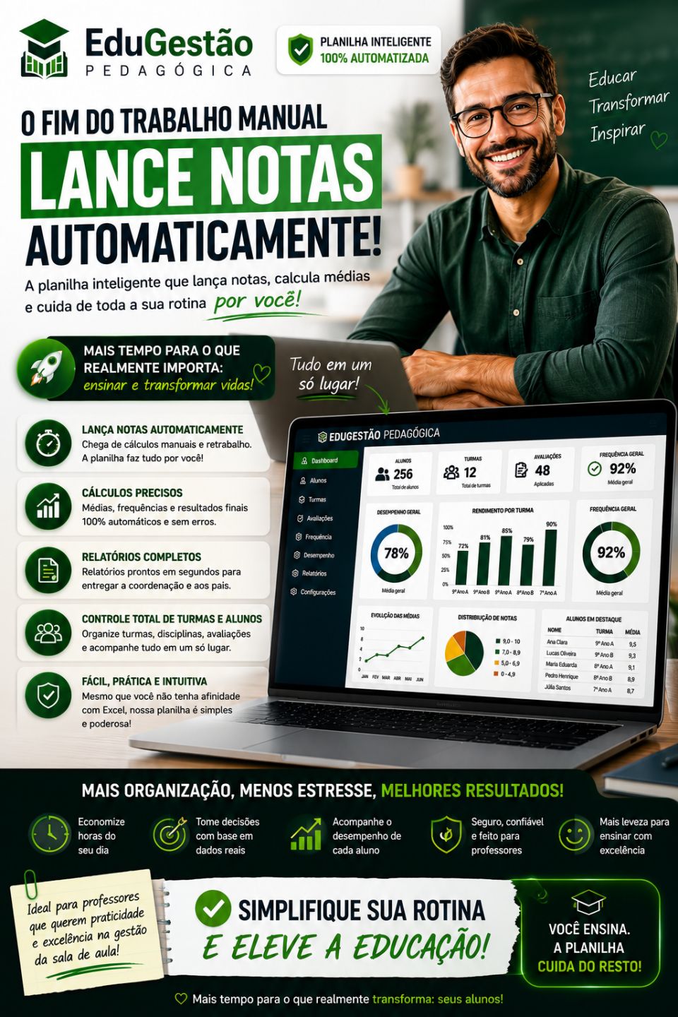 Planilha para lançar notas no automático